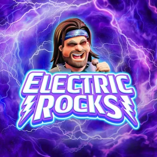 Electric Rocks slot logo by Inspired Gaming at 50 Cent Casino