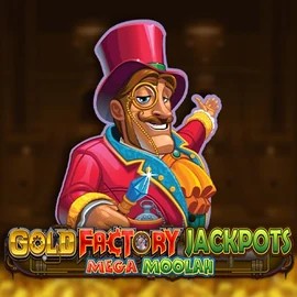 Gold Factory Jackpots Mega Moolah casino game by Aurum Signature Studios – featured logo at 50 Cent Casino